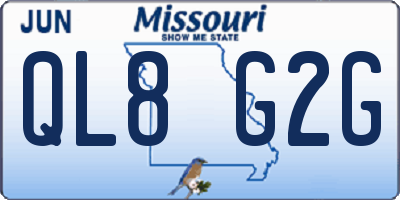MO license plate QL8G2G