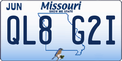MO license plate QL8G2I