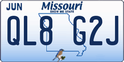 MO license plate QL8G2J