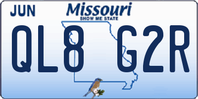 MO license plate QL8G2R