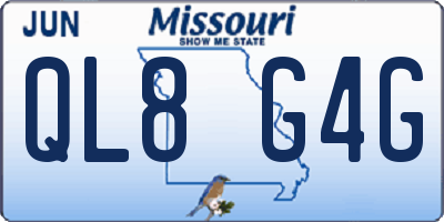 MO license plate QL8G4G