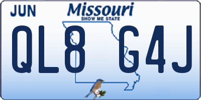 MO license plate QL8G4J