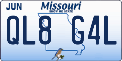 MO license plate QL8G4L