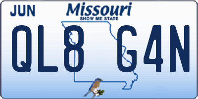 MO license plate QL8G4N