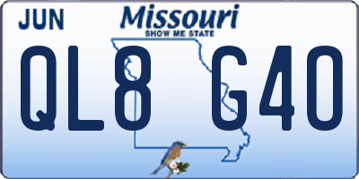 MO license plate QL8G4O