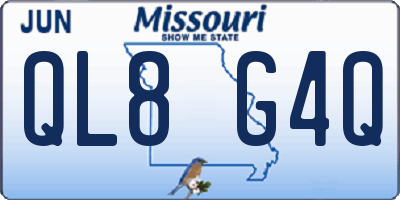 MO license plate QL8G4Q