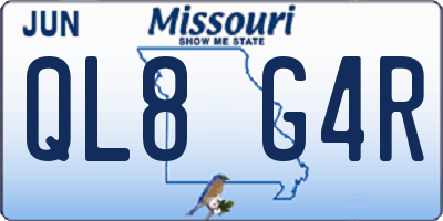 MO license plate QL8G4R