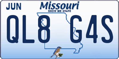 MO license plate QL8G4S