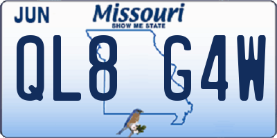 MO license plate QL8G4W
