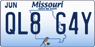 MO license plate QL8G4Y