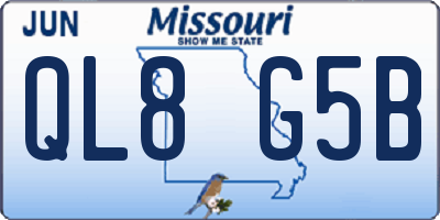 MO license plate QL8G5B