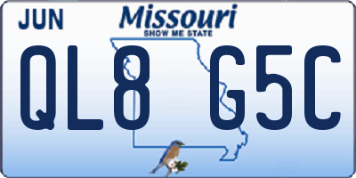 MO license plate QL8G5C