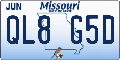 MO license plate QL8G5D