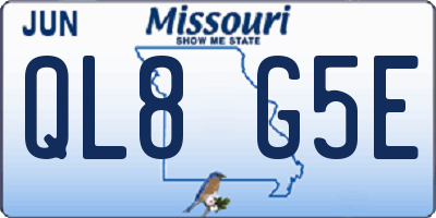 MO license plate QL8G5E