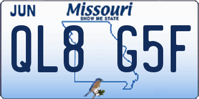 MO license plate QL8G5F