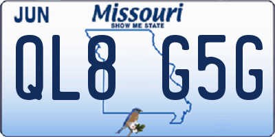 MO license plate QL8G5G