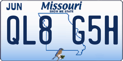 MO license plate QL8G5H