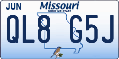 MO license plate QL8G5J