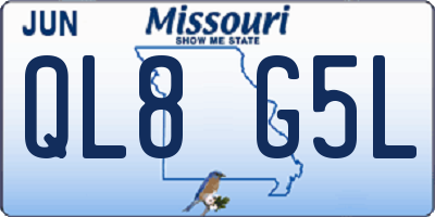 MO license plate QL8G5L
