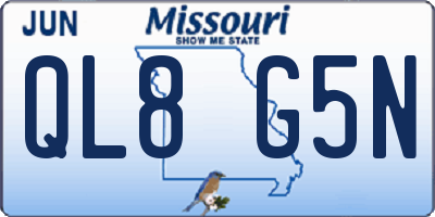 MO license plate QL8G5N