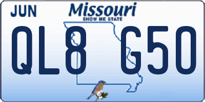 MO license plate QL8G5O