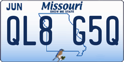 MO license plate QL8G5Q