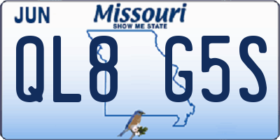MO license plate QL8G5S