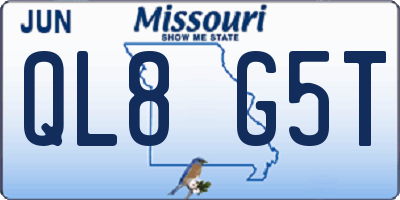 MO license plate QL8G5T