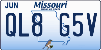 MO license plate QL8G5V