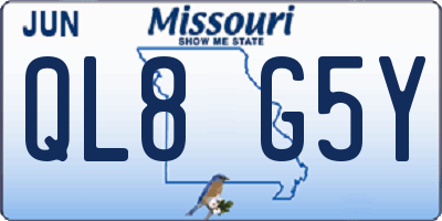 MO license plate QL8G5Y