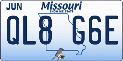 MO license plate QL8G6E