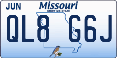 MO license plate QL8G6J
