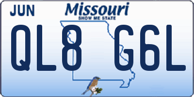 MO license plate QL8G6L