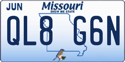 MO license plate QL8G6N
