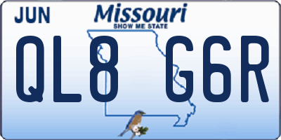 MO license plate QL8G6R