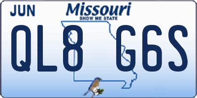 MO license plate QL8G6S