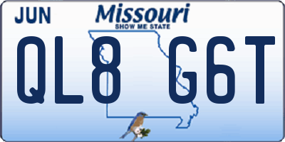 MO license plate QL8G6T
