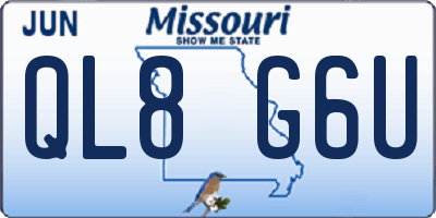 MO license plate QL8G6U