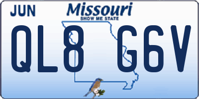 MO license plate QL8G6V