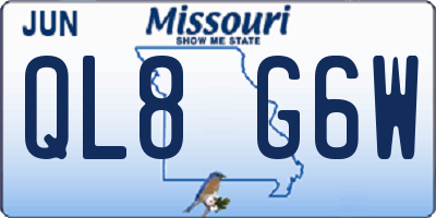 MO license plate QL8G6W