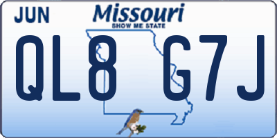 MO license plate QL8G7J
