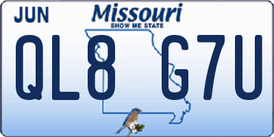 MO license plate QL8G7U