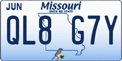 MO license plate QL8G7Y
