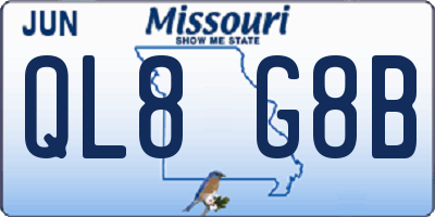 MO license plate QL8G8B