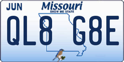 MO license plate QL8G8E