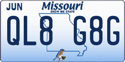 MO license plate QL8G8G