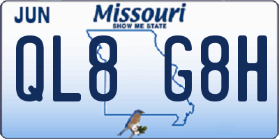 MO license plate QL8G8H