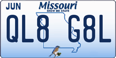 MO license plate QL8G8L