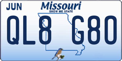 MO license plate QL8G8O