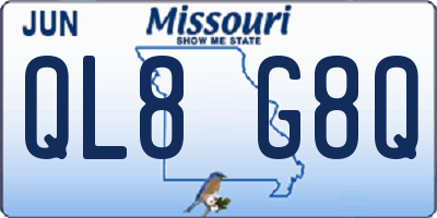 MO license plate QL8G8Q